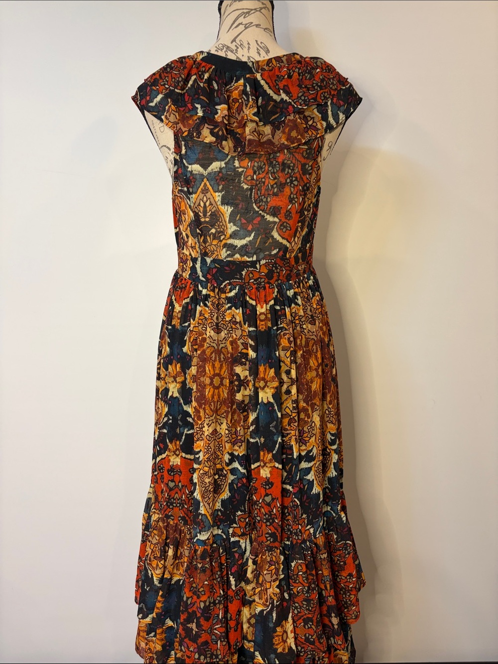 Free People ‘Wear it Out’ tiered ruffle maxi dress boho side zip 6 - Picture 8 of 15